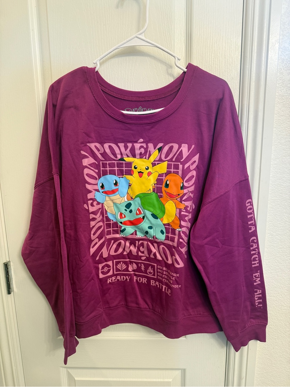 Pokemon Purple Graphic Crewneck Sweatshirt - Picture 1 of 4